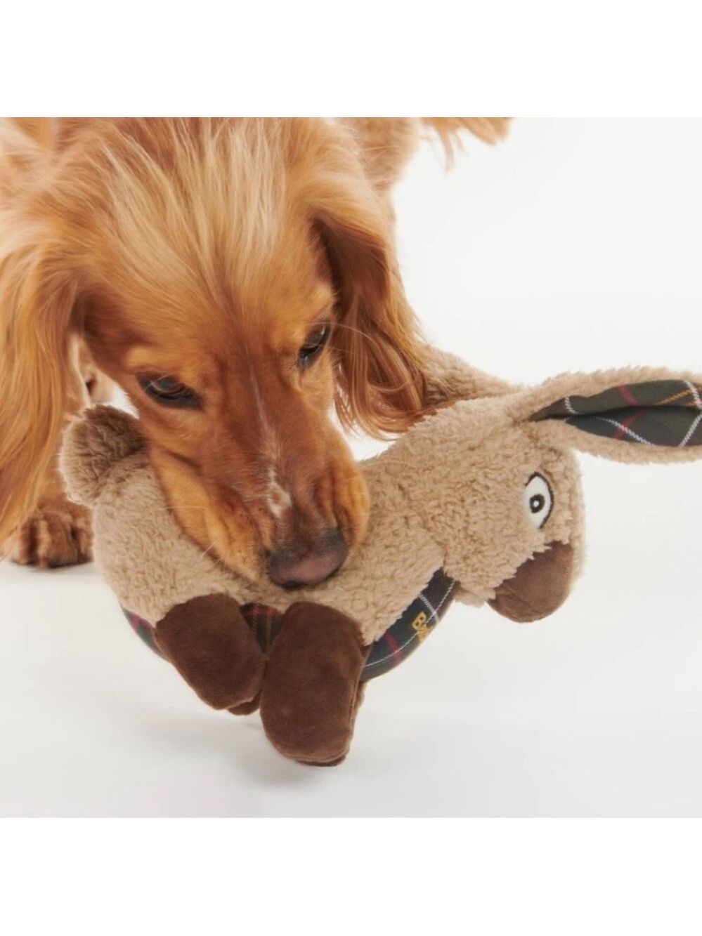 Barbour Dog Toy Rabbit Plaid Stuffed Logo Squeaker Dog Toy 🐾Best Friend - Picture 5 of 10